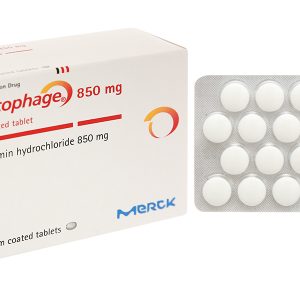 Glucophage 850mg trị đái tháo đường tuýp 2 (5 vỉ x 20 viên)