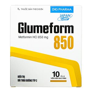 Glumeform 850 trị đái tháo đường tuýp 2 không phụ thuộc insulin (10 vỉ x 5 viên)