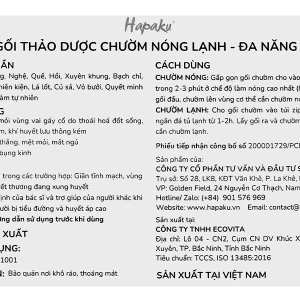 Gối chườm thảo dược nóng lạnh đa năng Hapaku (27cm x 17cm)