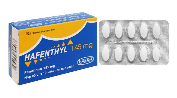 Hafenthyl 145mg trị rối loại lipoprotein máu (3 vỉ x 10 viên)