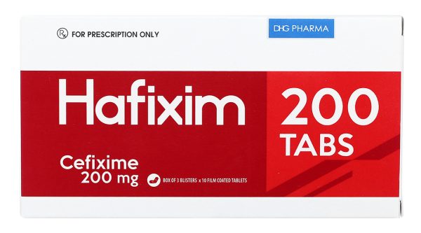 Hafixim 200 Tabs trị nhiễm khuẩn do vi khuẩn nhạy cảm (3 vỉ x 10 viên)