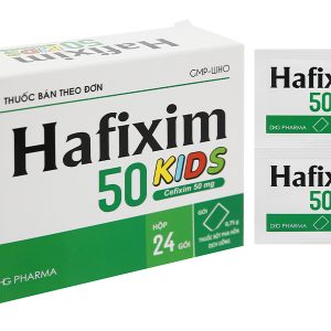 Bột pha hỗn dịch uống Hafixim 50 Kids trị nhiễm khuẩn (24 gói x 0.75g)