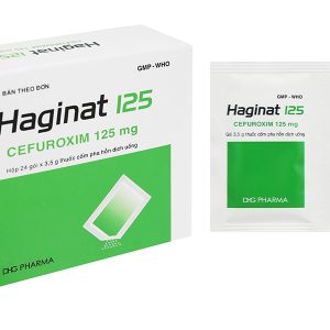 Cốm pha hỗn dịch uống Haginat 125 trị nhiễm khuẩn do vi khuẩn nhạy cảm (24 gói x 3.5g)