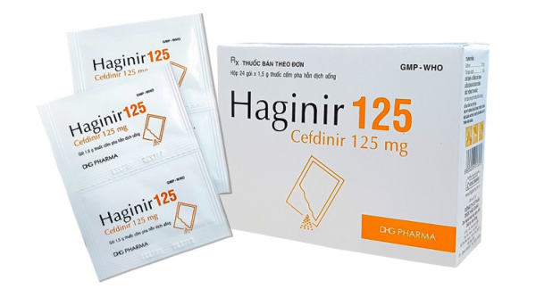 Cốm pha hỗn dịch Haginir 125 trị nhiễm khuẩn, nhiễm trùng nhẹ và vừa (24 gói x 1.5g)