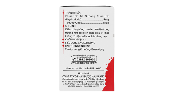 Hagizin 5mg trị các triệu chứng do rối loạn tiền đình (10 vỉ x 10 viên)