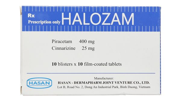 Halozam điều trị đau nửa đầu, rối loạn trí nhớ (10 vỉ x 10 viên)