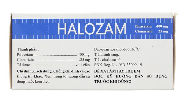 Halozam điều trị đau nửa đầu, rối loạn trí nhớ (10 vỉ x 10 viên)