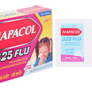 Cốm sủi Hapacol 325 Flu trị cảm cúm, cảm lạnh (24 gói x 1.5g)