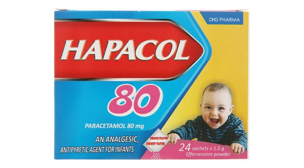 Bột sủi Hapacol 80 giảm đau, hạ sốt cho trẻ (24 gói x 1.5g)