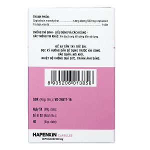 Hapenxin Capsules 500mg trị nhiễm khuẩn (10 vỉ x 10 viên)