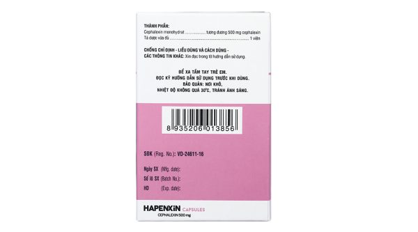 Hapenxin Capsules 500mg trị nhiễm khuẩn (10 vỉ x 10 viên)