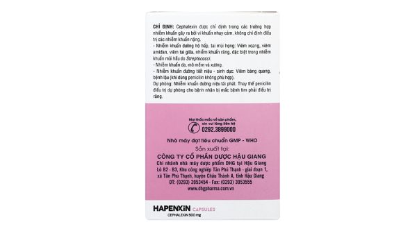 Hapenxin Capsules 500mg trị nhiễm khuẩn (10 vỉ x 10 viên)