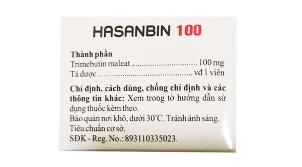 Hasanbin 100mg điều trị đau do rối loạn chức năng đường tiêu hóa (10 vỉ x 10 viên)