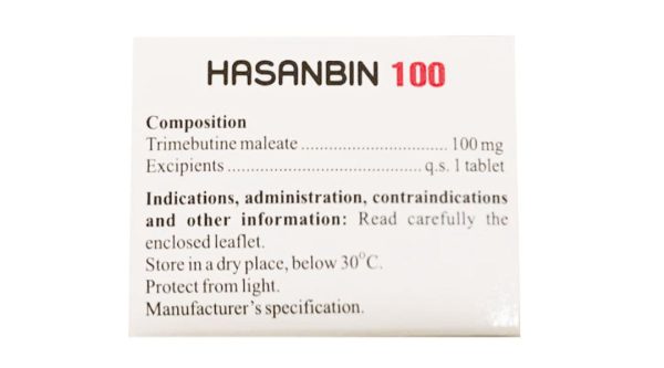 Hasanbin 100mg điều trị đau do rối loạn chức năng đường tiêu hóa (10 vỉ x 10 viên)