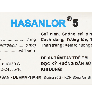 Hasanlor 5 trị tăng huyết áp (10 vỉ x 10 viên)