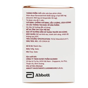 Hesmin 500mg trị trĩ, suy tĩnh mạch - mạch bạch huyết (10 vỉ x 10 viên)