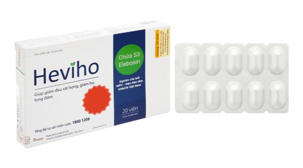 Heviho hỗ trợ giảm ho, đau rát họng hộp 20 viên