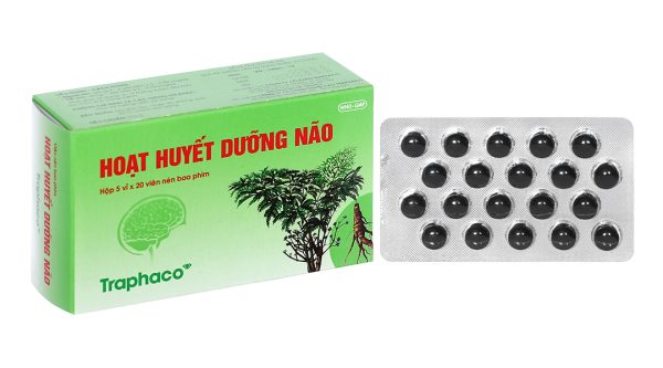 Viên bao phim Hoạt Huyết Dưỡng Não Traphaco giúp cải thiện trí nhớ (5 vỉ x 20 viên)