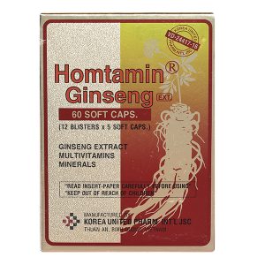 Homtamin Ginseng bổ sung vitamin và khoáng chất, giảm mệt mỏi (12 vỉ x 5 viên)