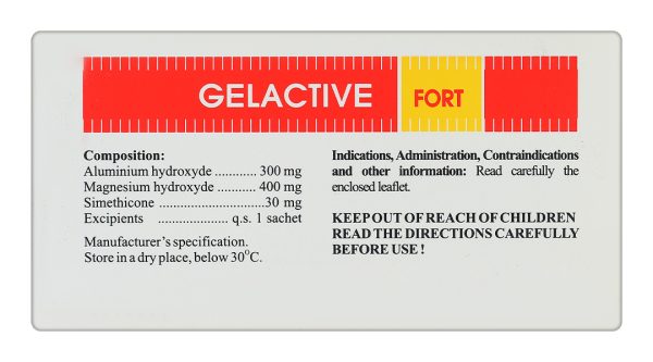 Hỗn dịch uống Gelactive Fort làm dịu các triệu chứng rối loạn tiêu hóa (30 gói x 10ml)