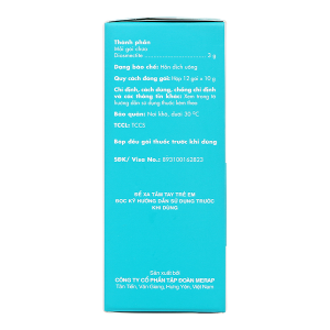 Hỗn dịch uống Diobysta trị tiêu chảy (12 gói x 10g)