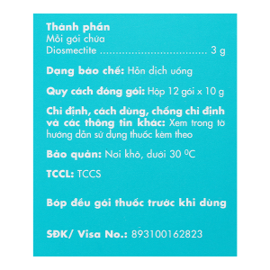 Hỗn dịch uống Diobysta trị tiêu chảy (12 gói x 10g)