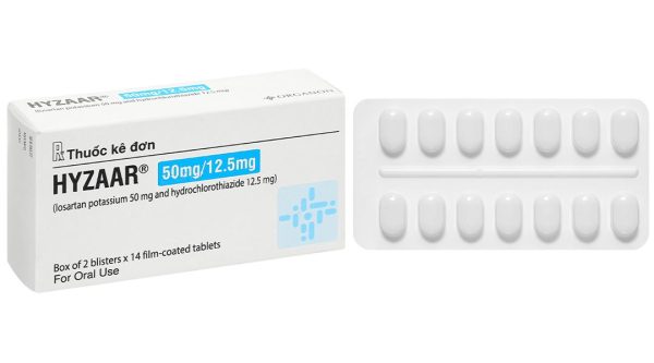 Hyzaar 50/12.5mg trị tăng huyết áp (2 vỉ x 14 viên)