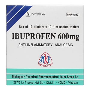 Ibuprofen Mekophar 600mg giảm đau, kháng viêm (10 vỉ x 10 viên)