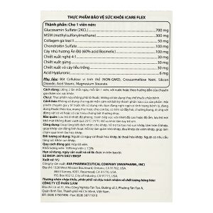 Icare Flex hỗ trợ tái tạo mô sụn khớp, giảm đau khớp chai 60 viên