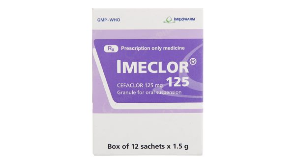 Cốm pha hỗn dịch uống Imeclor 125 trị nhiễm khuẩn (12 gói x 1.5g)