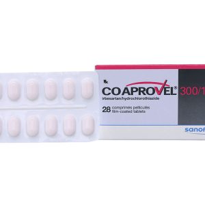 CoAprovel 300/12.5mg trị tăng huyết áp (2 vỉ x 14 viên)