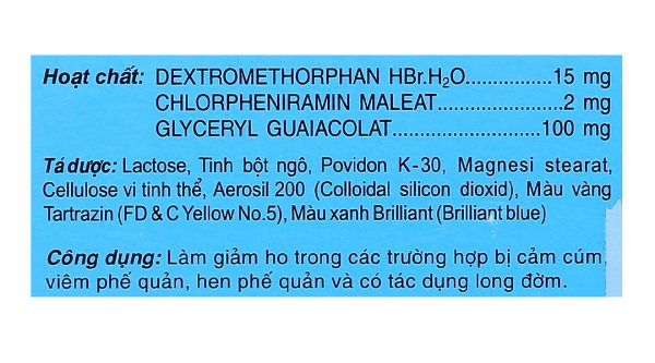 Iyafin giảm ho, tan đàm trong bệnh lý hô hấp (25 vỉ x 4 viên)