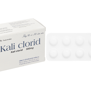 Kali Clorid Nadyphar 500mg phòng và trị triệu chứng giảm kali huyết (10 vỉ x 10 viên)