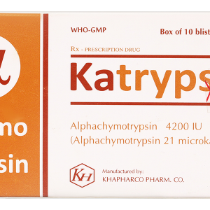 Katrypsin 4200 IU trị phù nề sau chấn thương (10 vỉ x 10 viên)