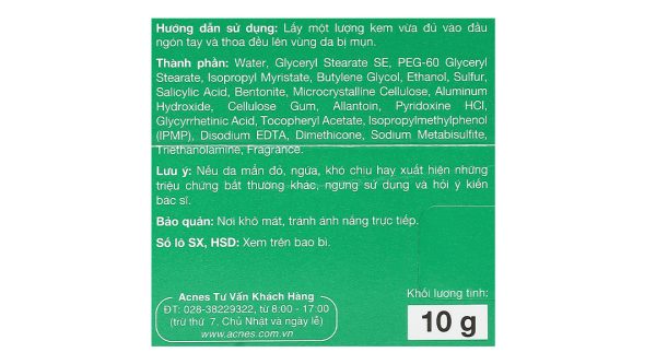 Kem Acnes Blemish Clear kháng khuẩn, giảm mụn sưng đỏ tuýp 10g