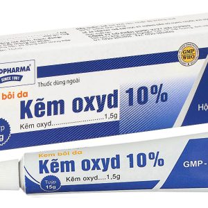 Kem bôi da Kẽm Oxyd 10% HDpharma trị các bệnh da, nhiễm khuẩn da tuýp 15g