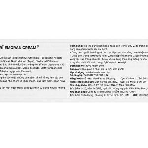 Kem bôi Emoran hỗ trợ giảm các triệu chứng của bệnh trĩ tuýp 30ml
