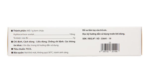 Kem bôi da Hydrocortison 1% VCP trị viêm da tuýp 15g