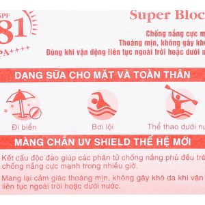 Sữa chống nắng Sunplay Super Block SPF 81/PA++++ ngăn da đen sạm chai 30g