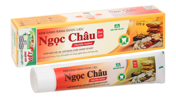 Kem đánh răng dược liệu Ngọc Châu Truyền Thống làm sạch răng lợi tuýp 170g