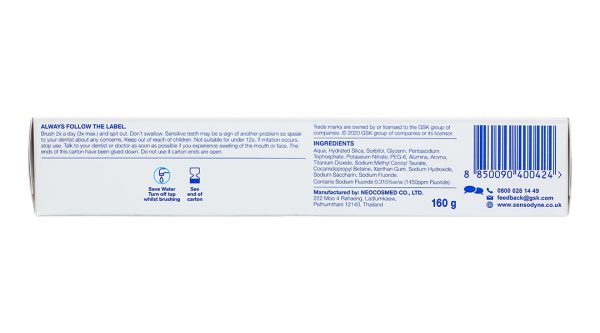 Kem đánh răng Sensodyne Gentle Whitening giúp làm trắng răng tuýp 160g