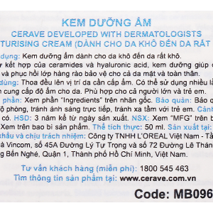Kem dưỡng ẩm Cerave cho da khô đến rất khô chai 50ml