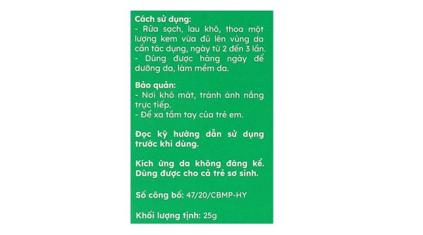 Kem Yoosun rau má dịu mẫn ngứa, ngừa mụn, mát da tuýp 25g