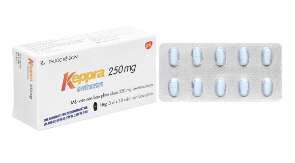 Keppra 250mg trị các cơn động kinh (3 vỉ x 10 viên)