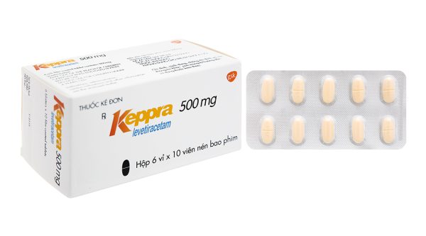 Keppra 500mg trị các cơn động kinh (6 vỉ x 10 viên)