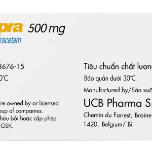 Keppra 500mg trị các cơn động kinh (6 vỉ x 10 viên)