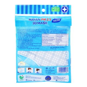 Khẩu trang y tế Mayan PM 2.5 3D Mask 4 lớp màu trắng size M gói 5 cái