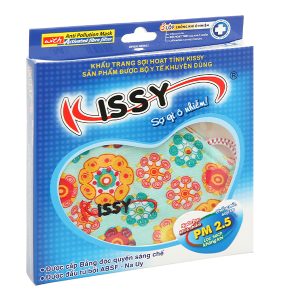 Khẩu trang vải Kissy 3 lớp có họa tiết size M hộp 1 cái