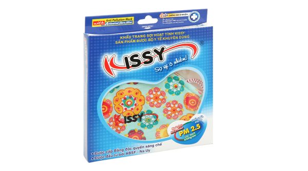 Khẩu trang vải Kissy 3 lớp có họa tiết size M hộp 1 cái