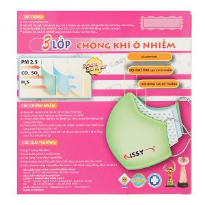 Khẩu trang vải trẻ em Kissy 3 lớp có họa tiết hộp 1 cái